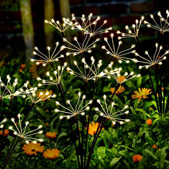 2 Pcs - Solar Powered Starburst Garden Stake Light