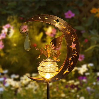 Solar Powered Moon & Fairy Garden Stake Light