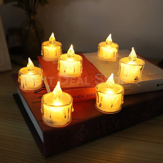 12 Pcs - Crystal Flameless LED Tea Light Candles