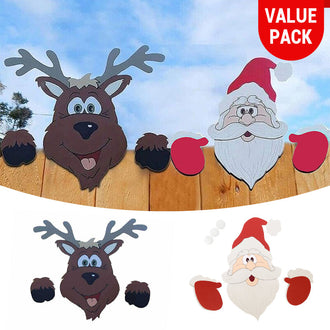 2 Pcs - Large Christmas Fence Decoration